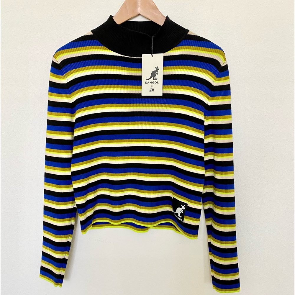 NWT H&M X Kangol Turtleneck Color Block Sweater Size XL